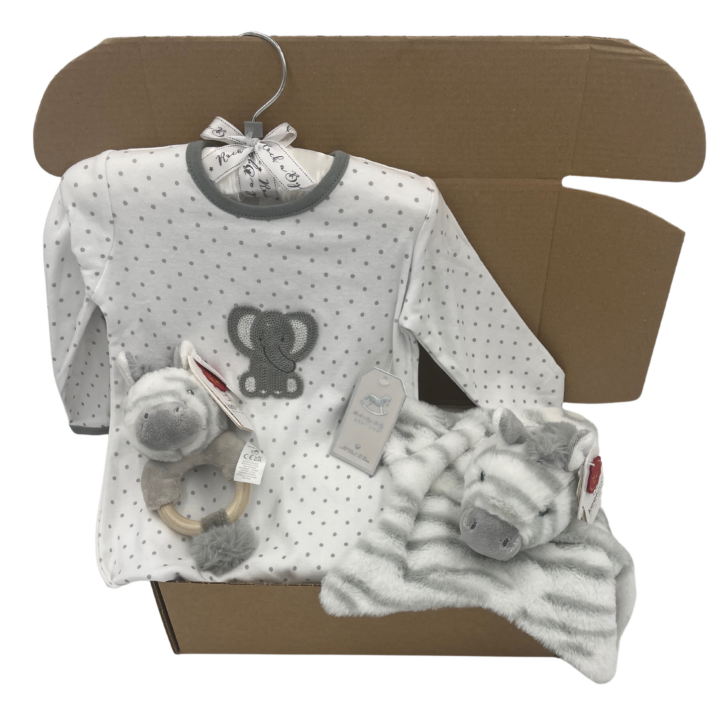 Embraided Elephant All In One Cuddle Zebra Baby Gift Box - Suitable from Birth