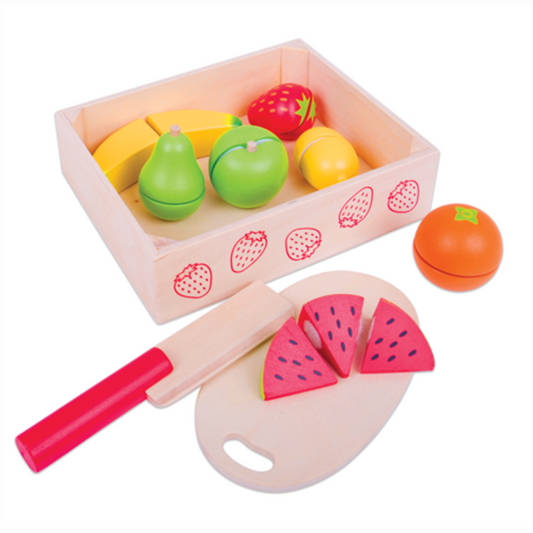 Bigjigs Toys Cutting Fruit Crate - Suitable 18 Months+