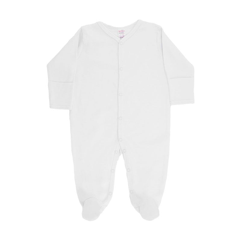 Soft Touch White Sleepsuit 100% Cotton Age 0-3 months