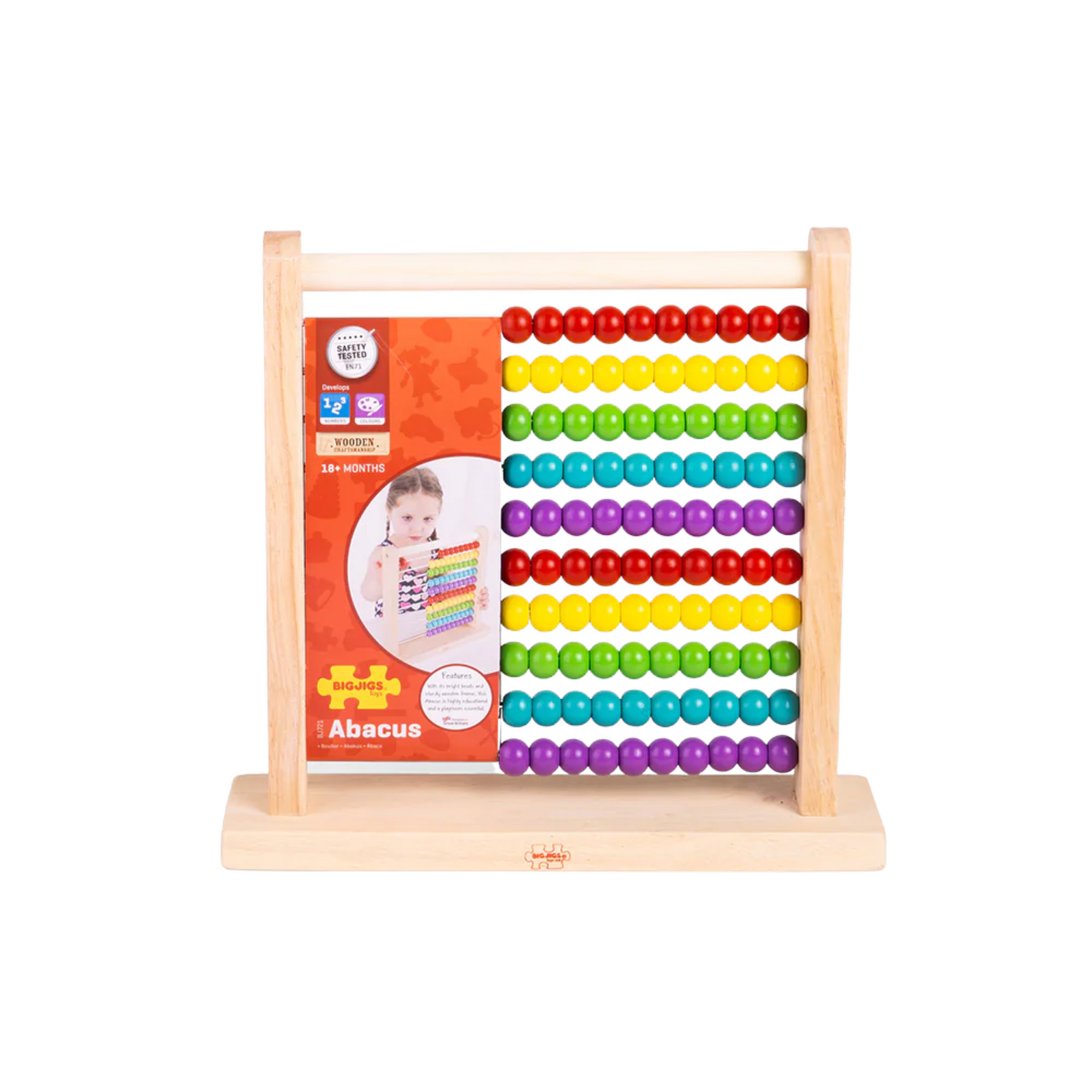 Bigjigs Toys Wooden Abacus - Suitable 18 Months+