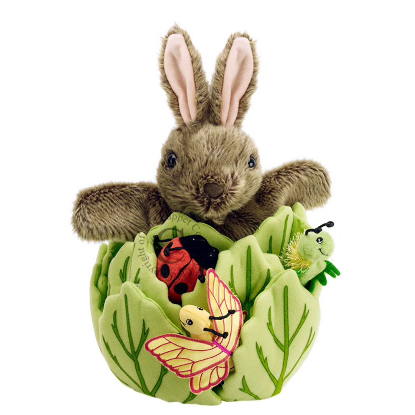 The Puppet Company Rabbit in a Lettuce with 3 Mini Beasts - Hide-Aways - Suitable 12 Months+